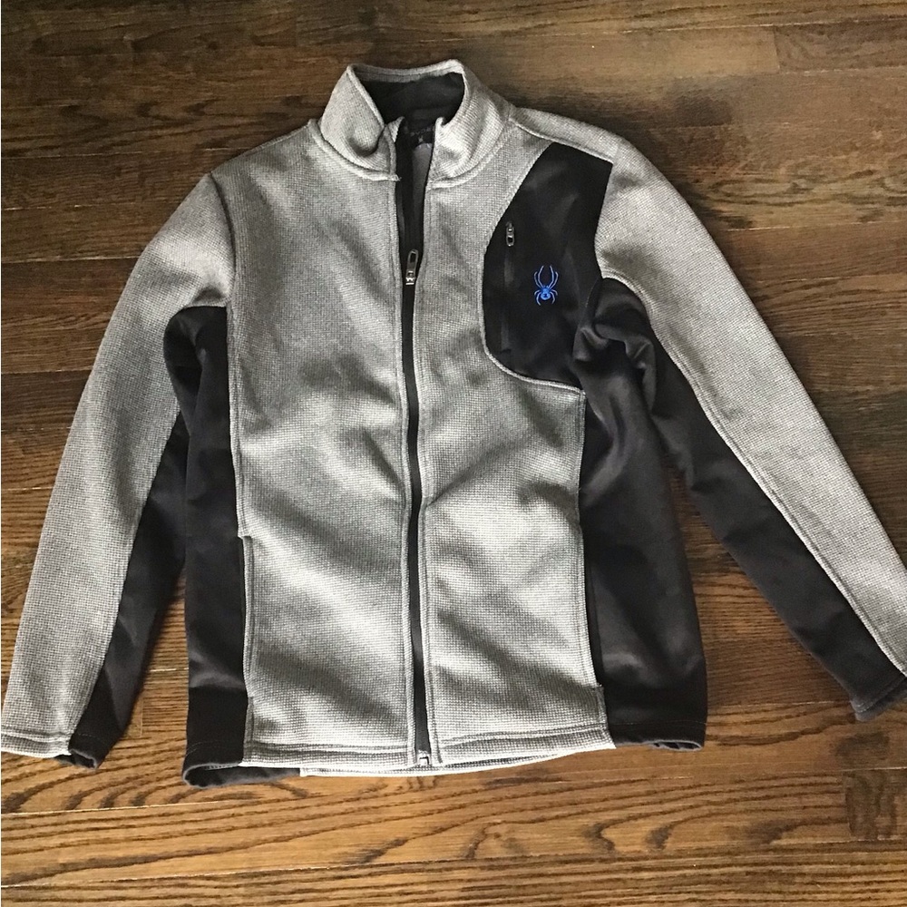 Spyder Gray and Black Jacket with Blue Logo